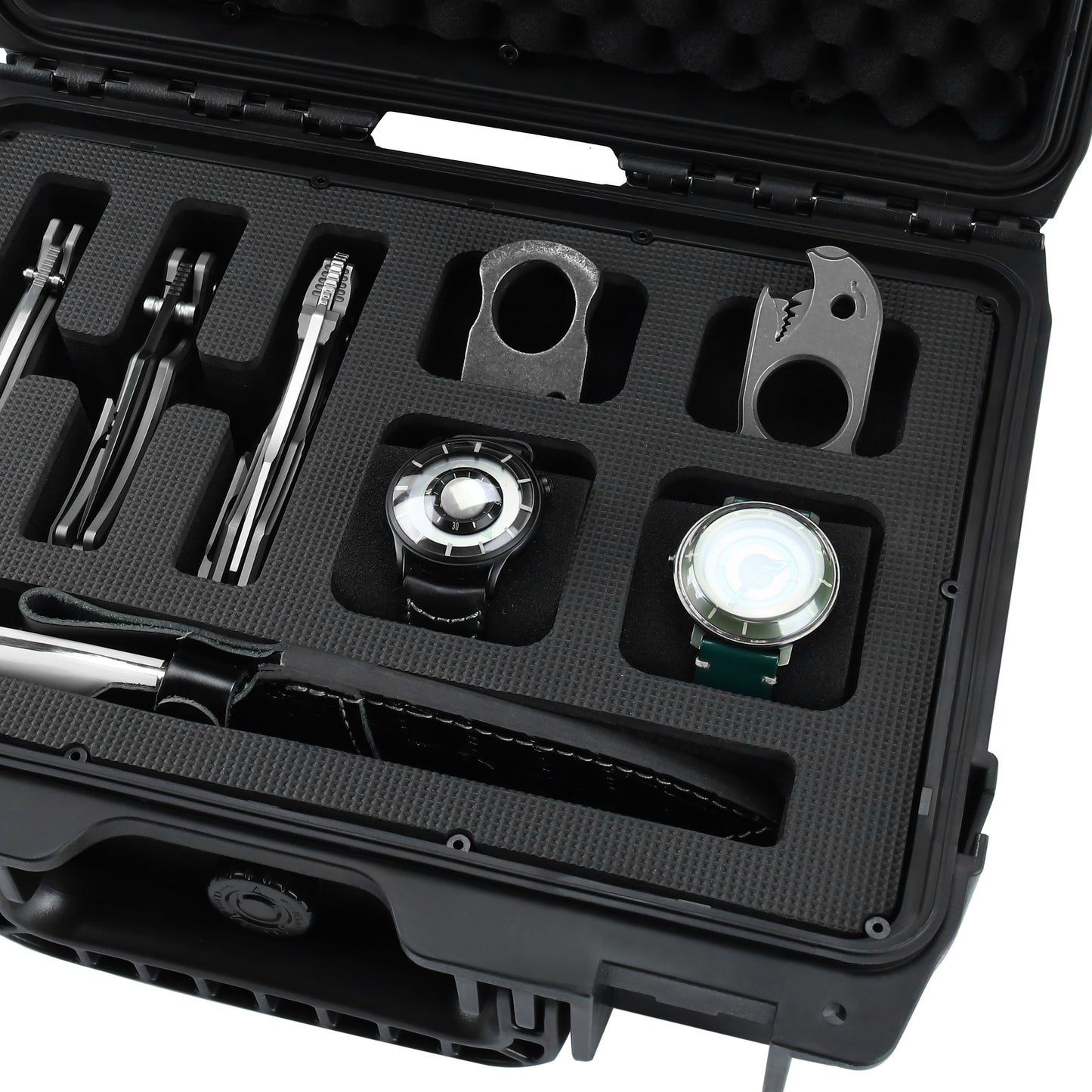 WINARM Triple Function Storage case: Holds Fixed Blade, Folding Knives, Watches & EDC Gear