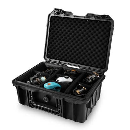 Winarm FishingReelCase #214-F9 9 Adjustable Slots, Holds 9 Spinning/Baitcasting Reels, Travel-Friendly