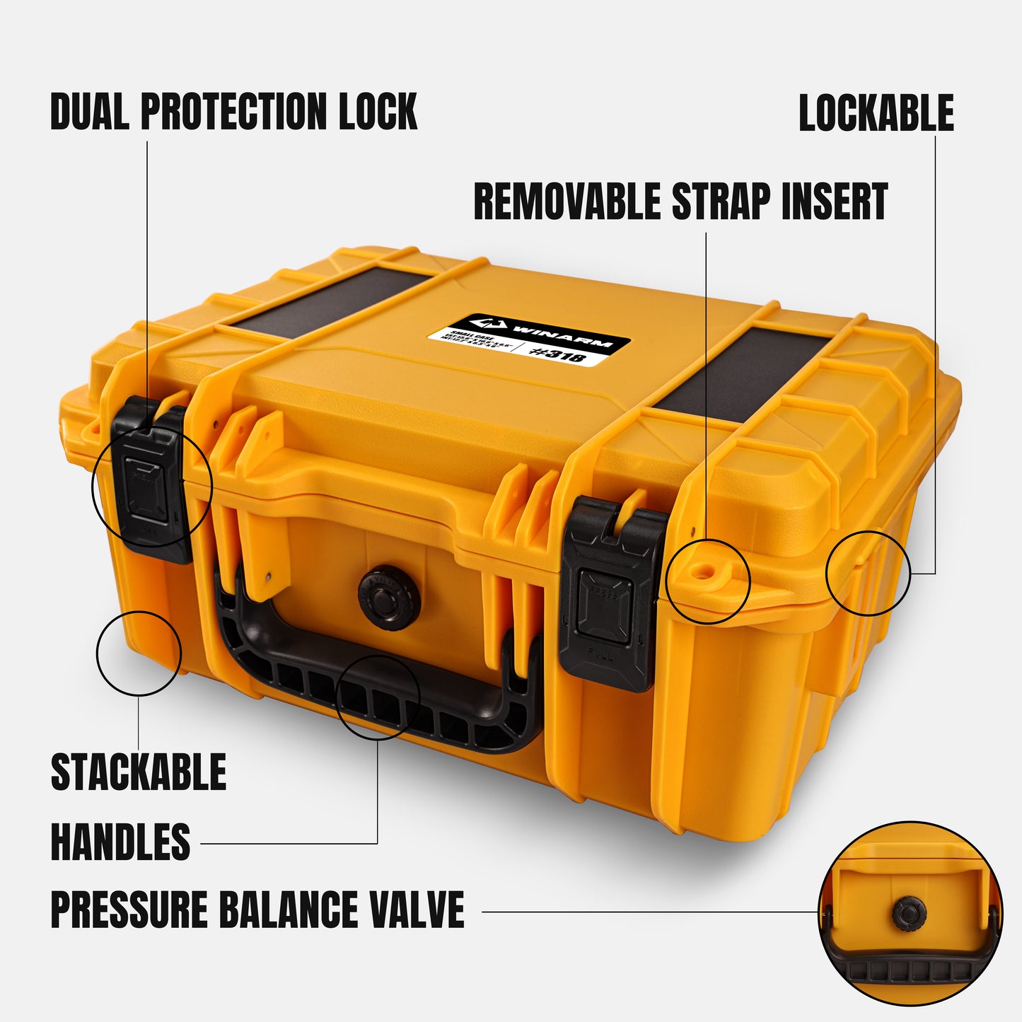 Winarm EconomyCases #214 15in Blank Storage Case Waterproof Empty Container