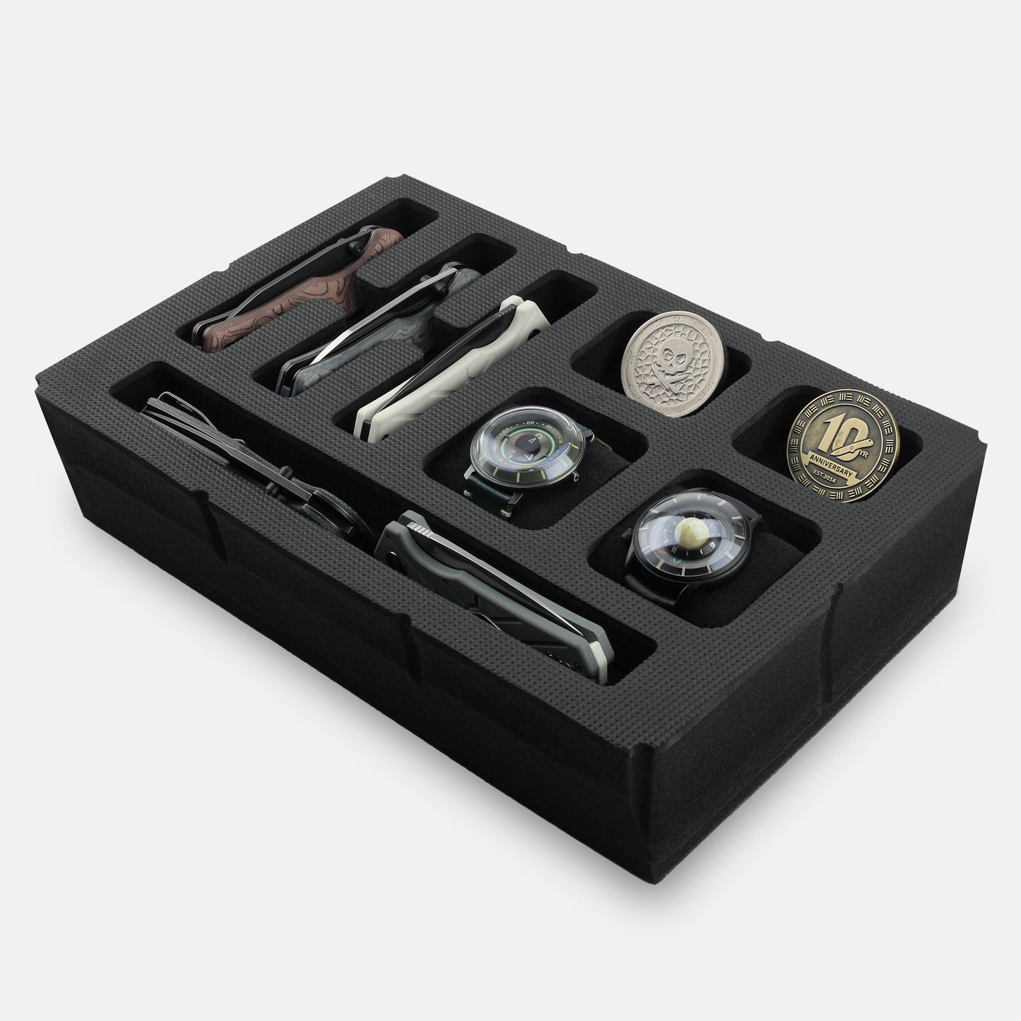 WINARM Triple Function Storage case: Holds Fixed Blade, Folding Knives, Watches & EDC Gear